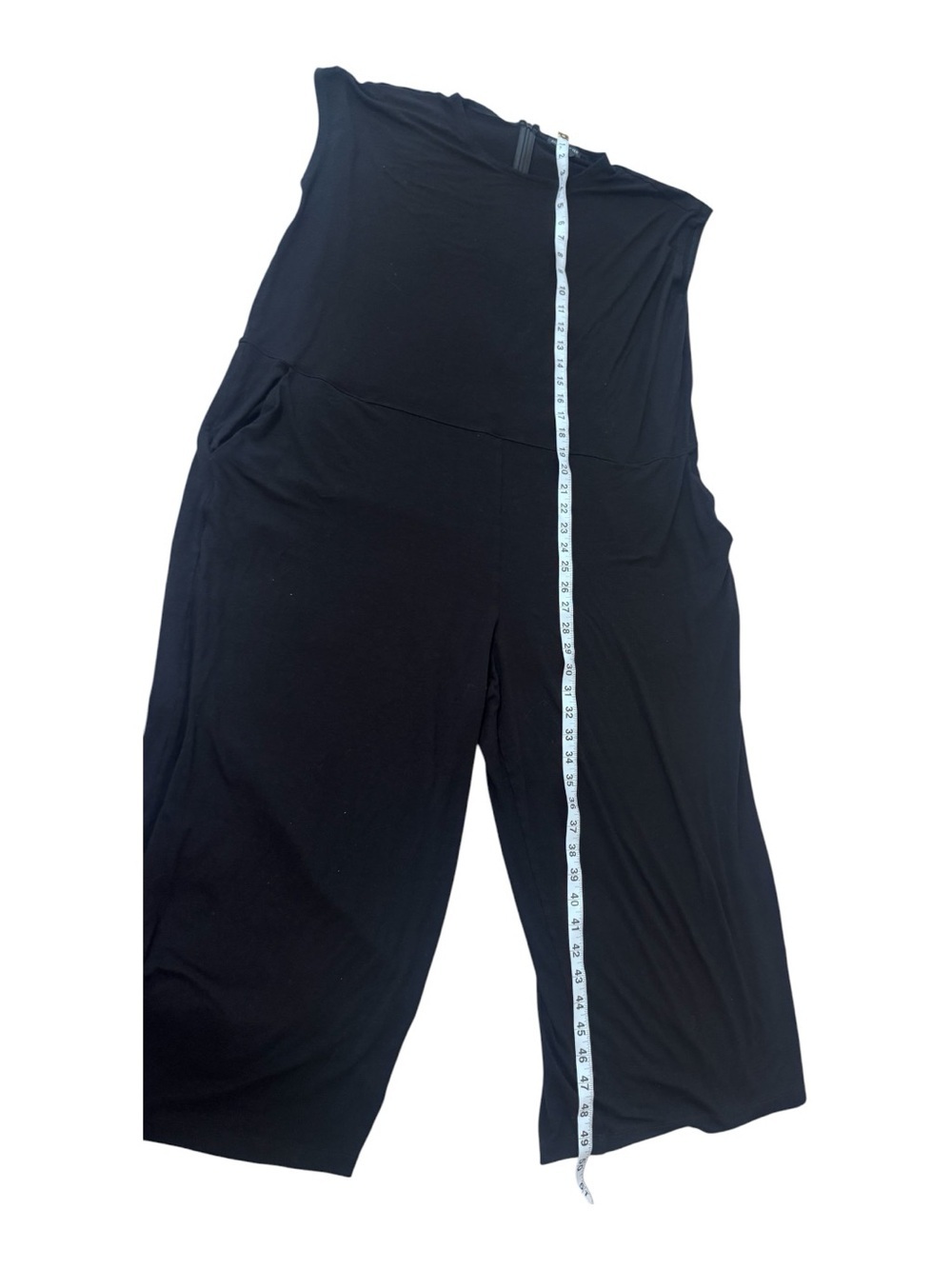 Eileen Fisher Black Sleeveless Wide-Leg Knit Jumpsuit - Picture 5 of 8
